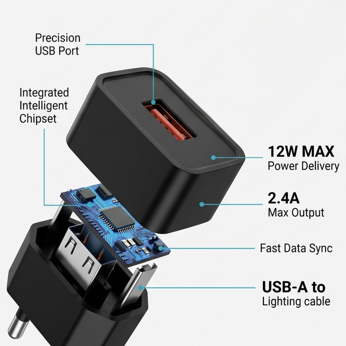 12W Fast iPhone Wall Charger - Image 4