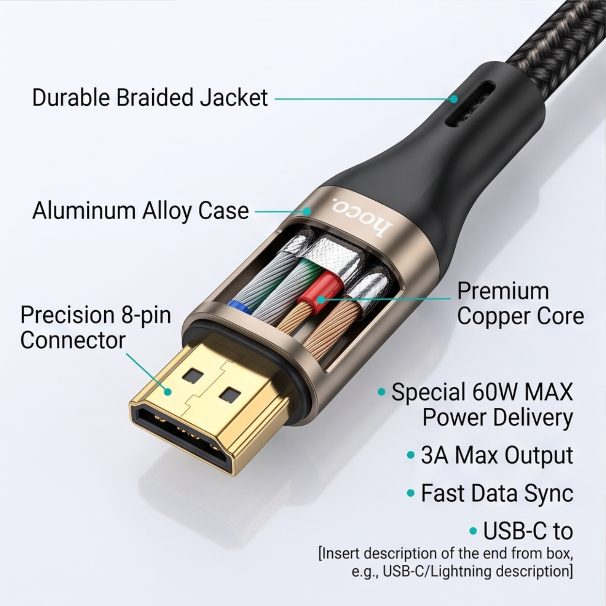 Braided 60W Fast Charging Cable - Image 4