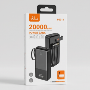 20000mAh Power Bank Built-in Cables
