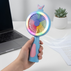 Rainbow LED Portable Handheld Fan