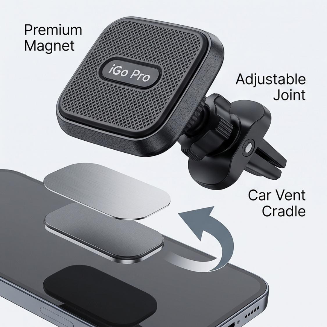 Universal 360° Magnetic Car Air Vent Phone Holder - Image 3