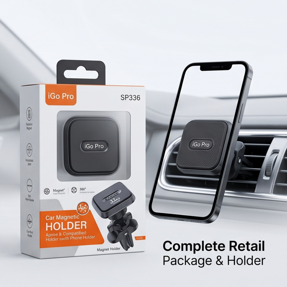 Universal 360° Magnetic Car Air Vent Phone Holder - Image 2