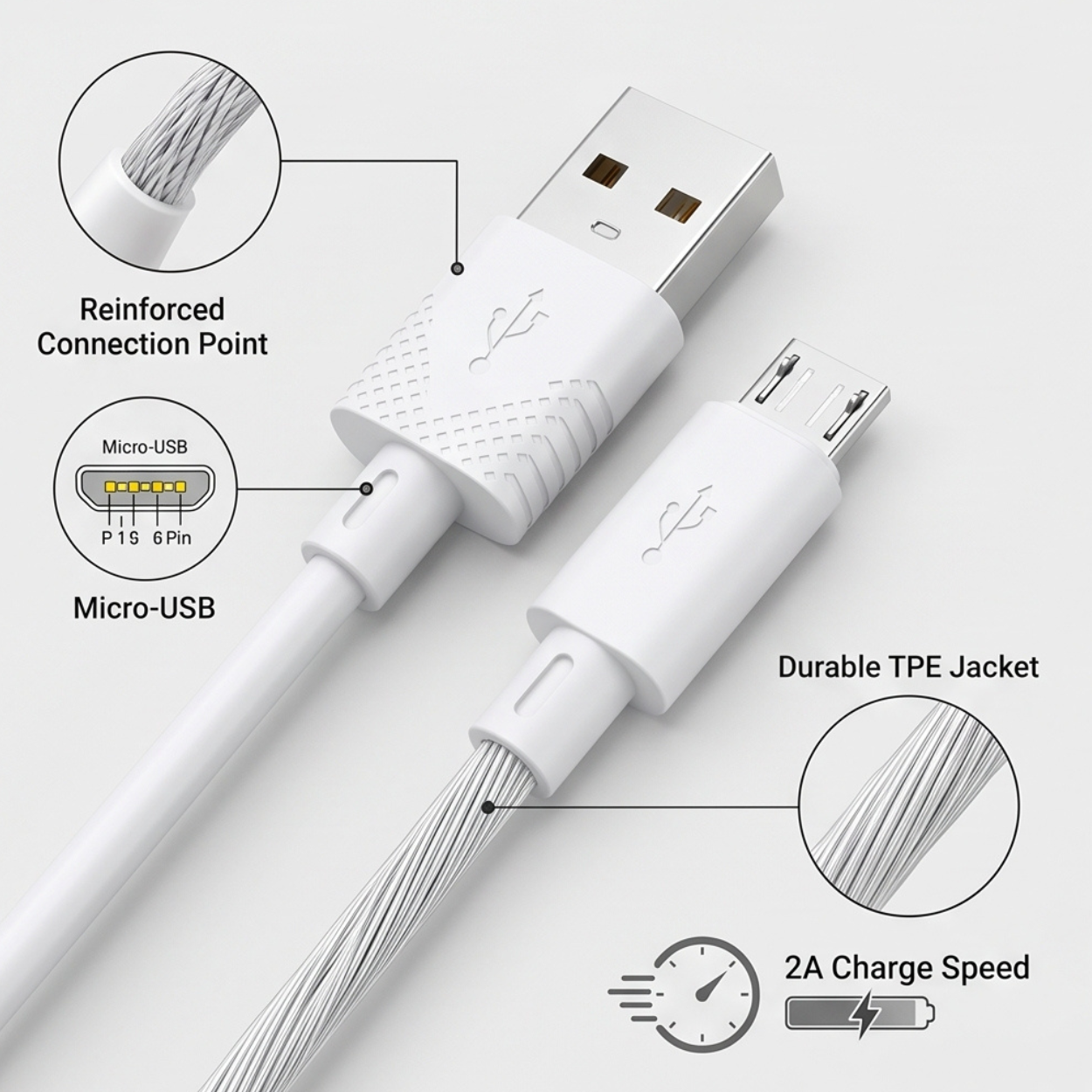 Fast Charging Micro USB Cable - Image 4