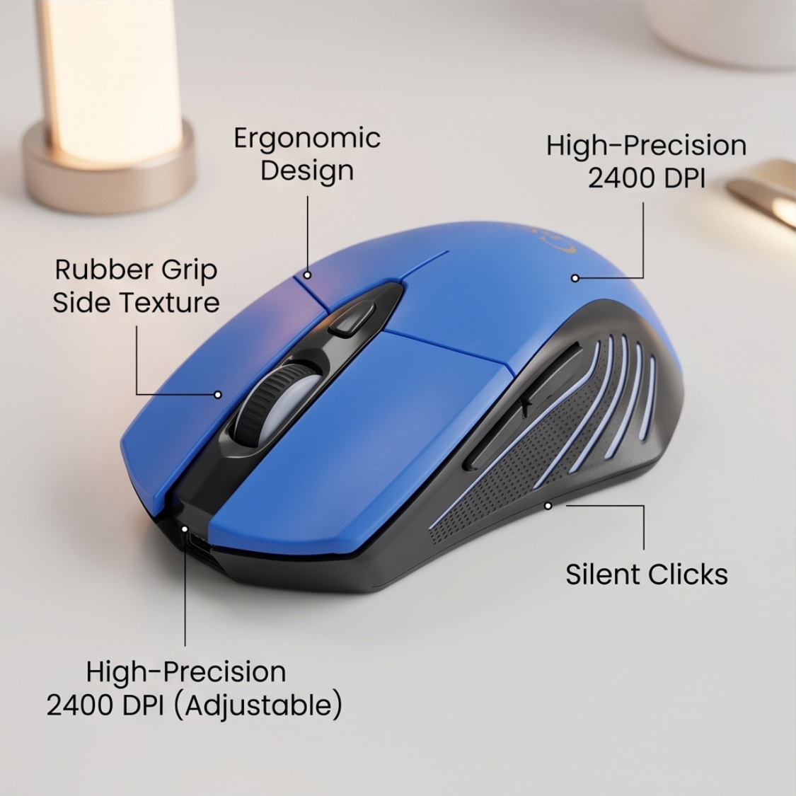 Ergonomic Silent Wireless Optical Mouse - Image 4